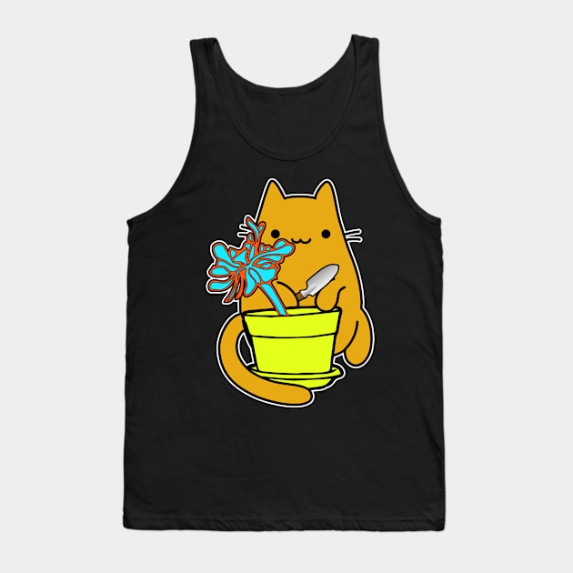 Echeveria Cat Indoor Garden Tank Top by GlanceCat